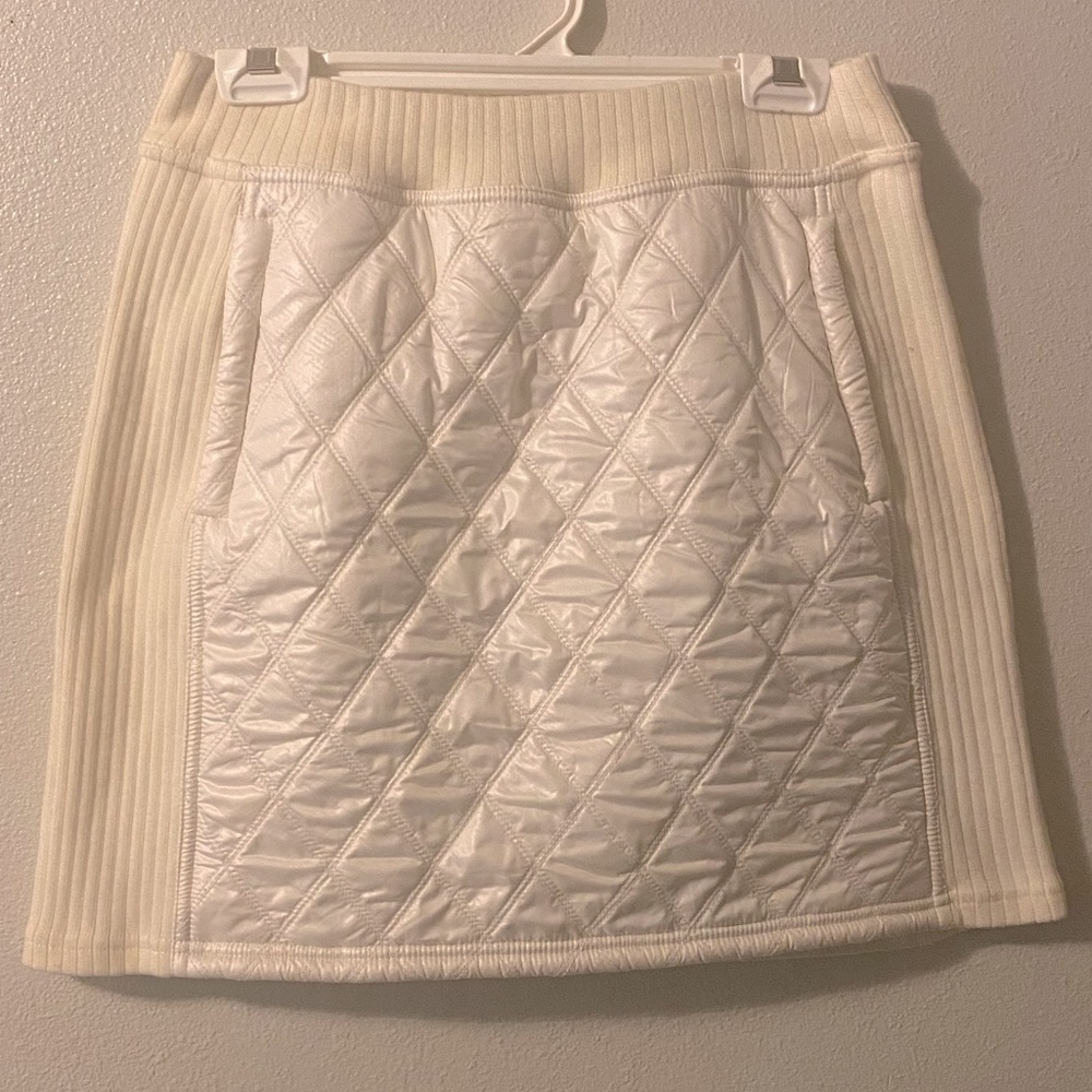 Prana Cream Knit & Quilted Skirt